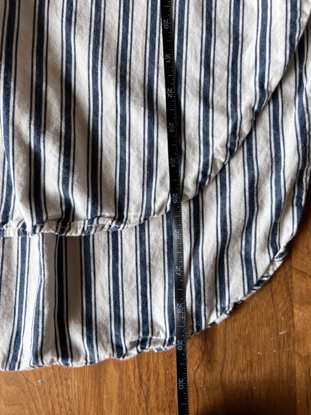 Anthropologie Maeve Navy and White Striped Button-Up Shirt - Picture 8 of 8